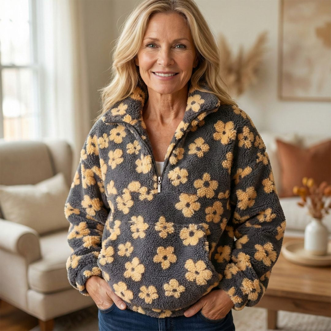 Daisy | Soft Floral Fleece Jacket