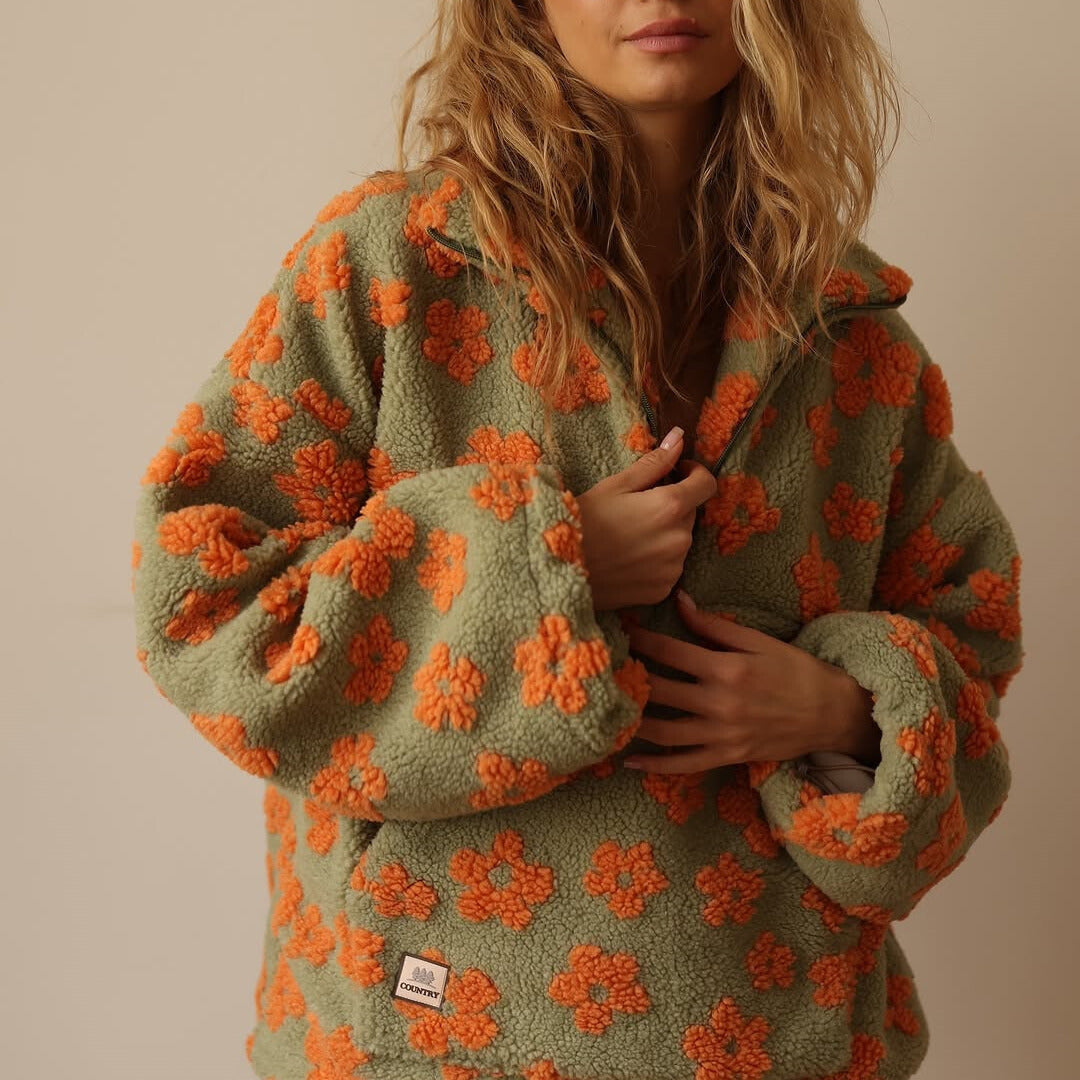 Daisy | Soft Floral Fleece Jacket